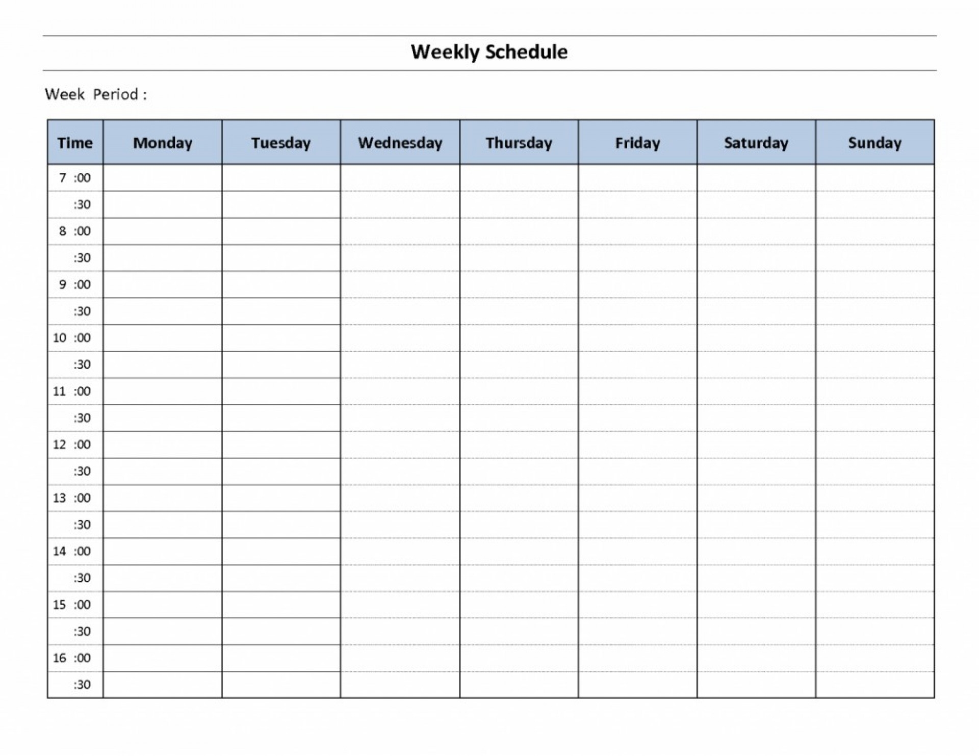 048 Template Weekly Classroom Schedule Example For Students