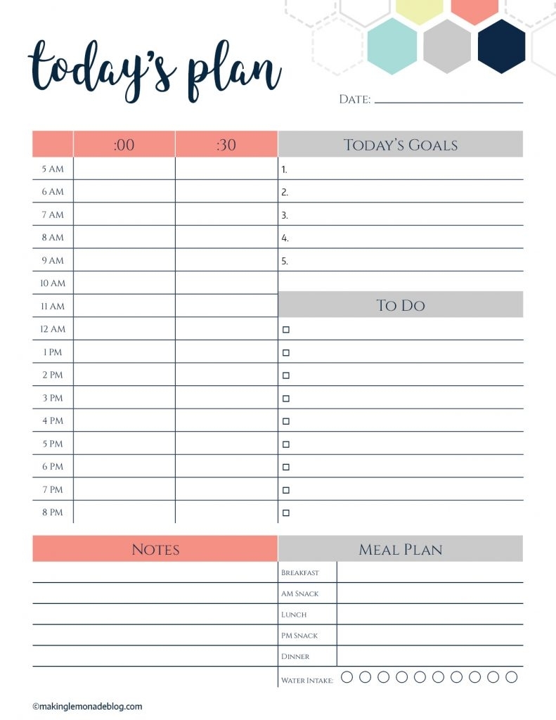10 Free Printable Daily Planners | Contented At Home