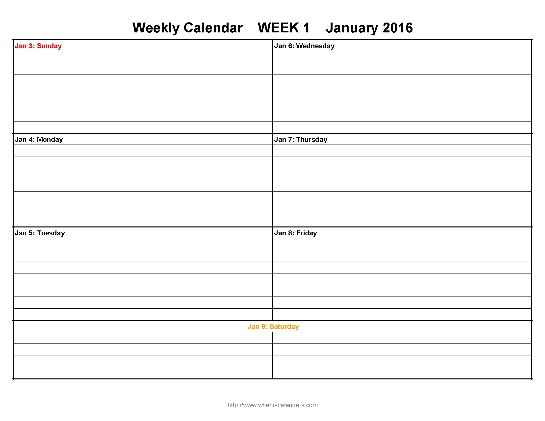10 Week Calendar Print Out | Cover Letter