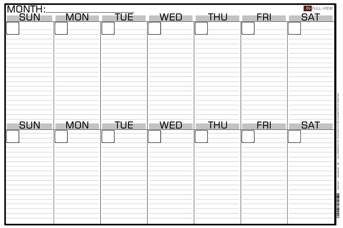 10 Week Calendar Template