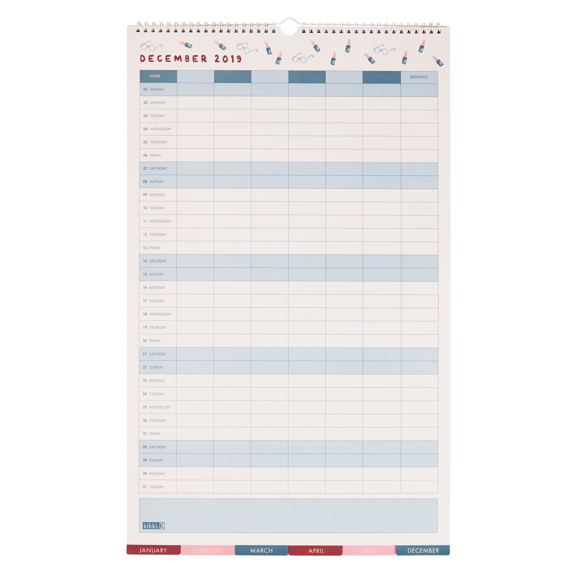 19/20 Family Wall Calendar Large: There She Is | Kikki.k Us