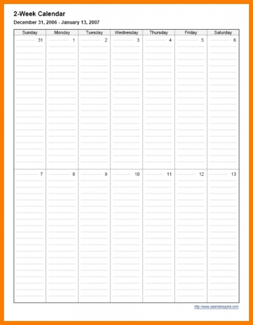 10 Best 2 Week Printable Calendar Weekly With Time Printableecom