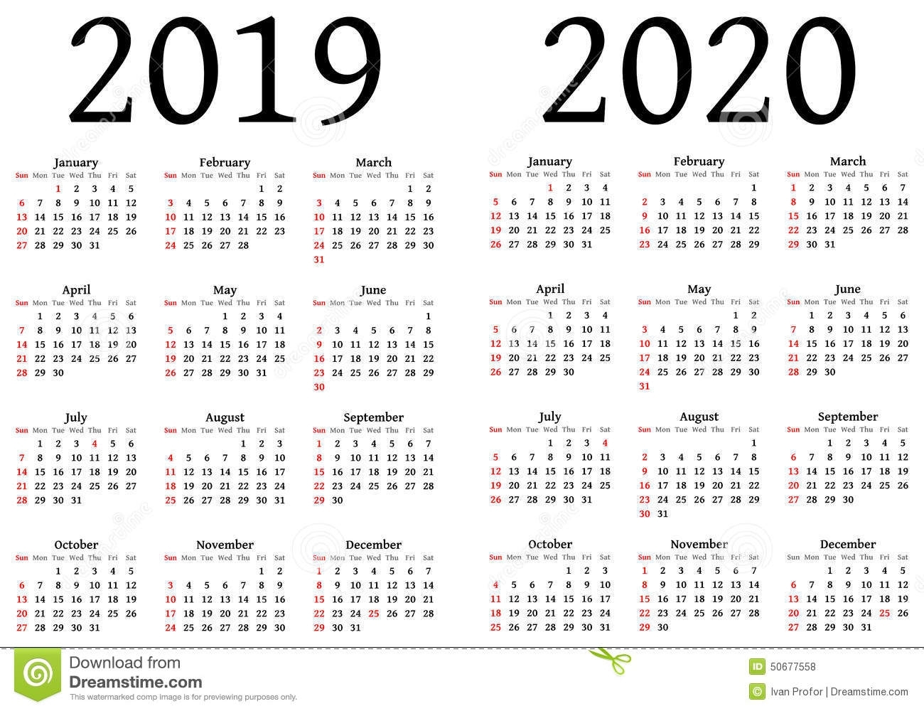 20 Beautiful 2020 Year Calendar