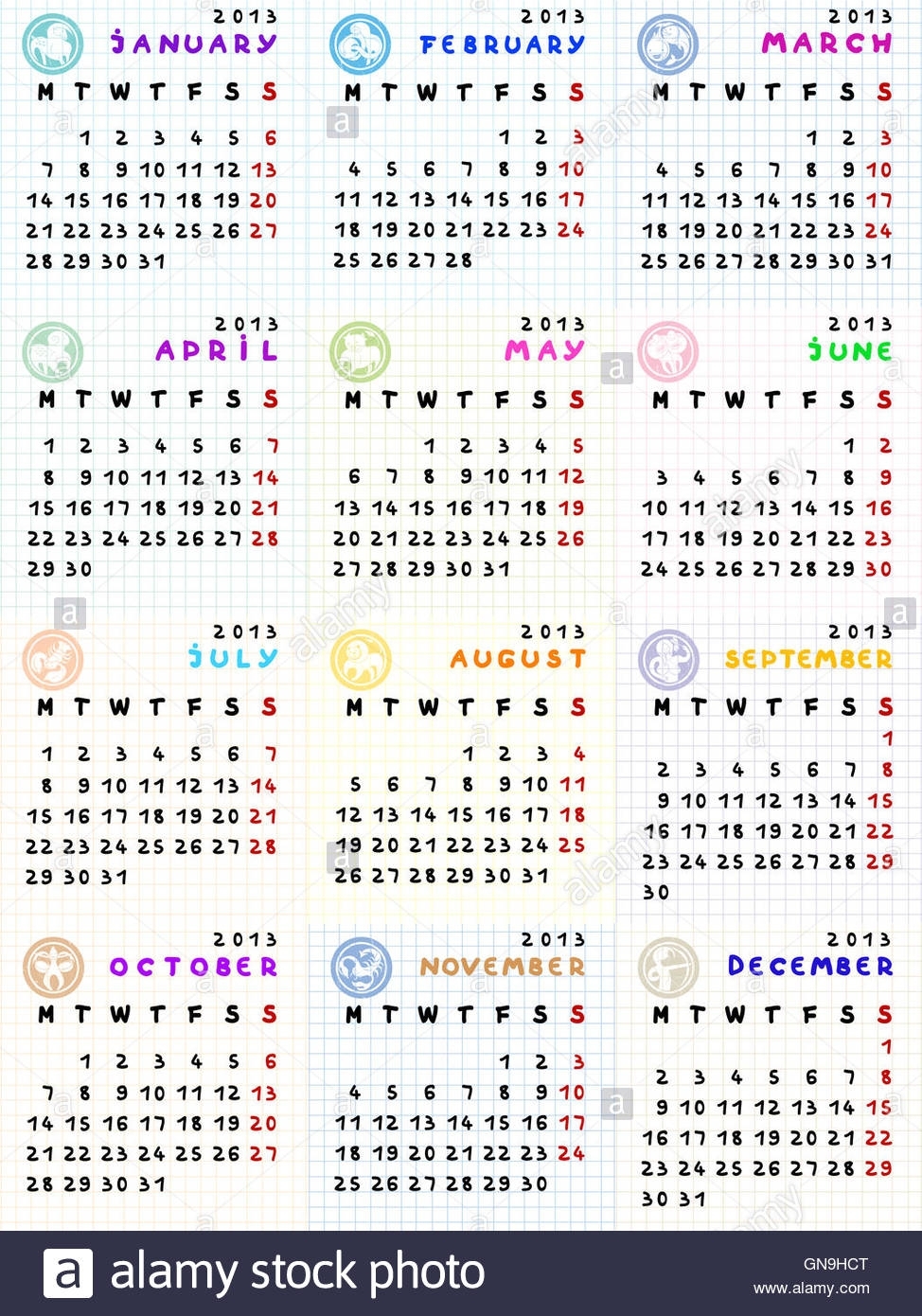 Zodiac Calendar 13 Signs | Month Calendar Printable