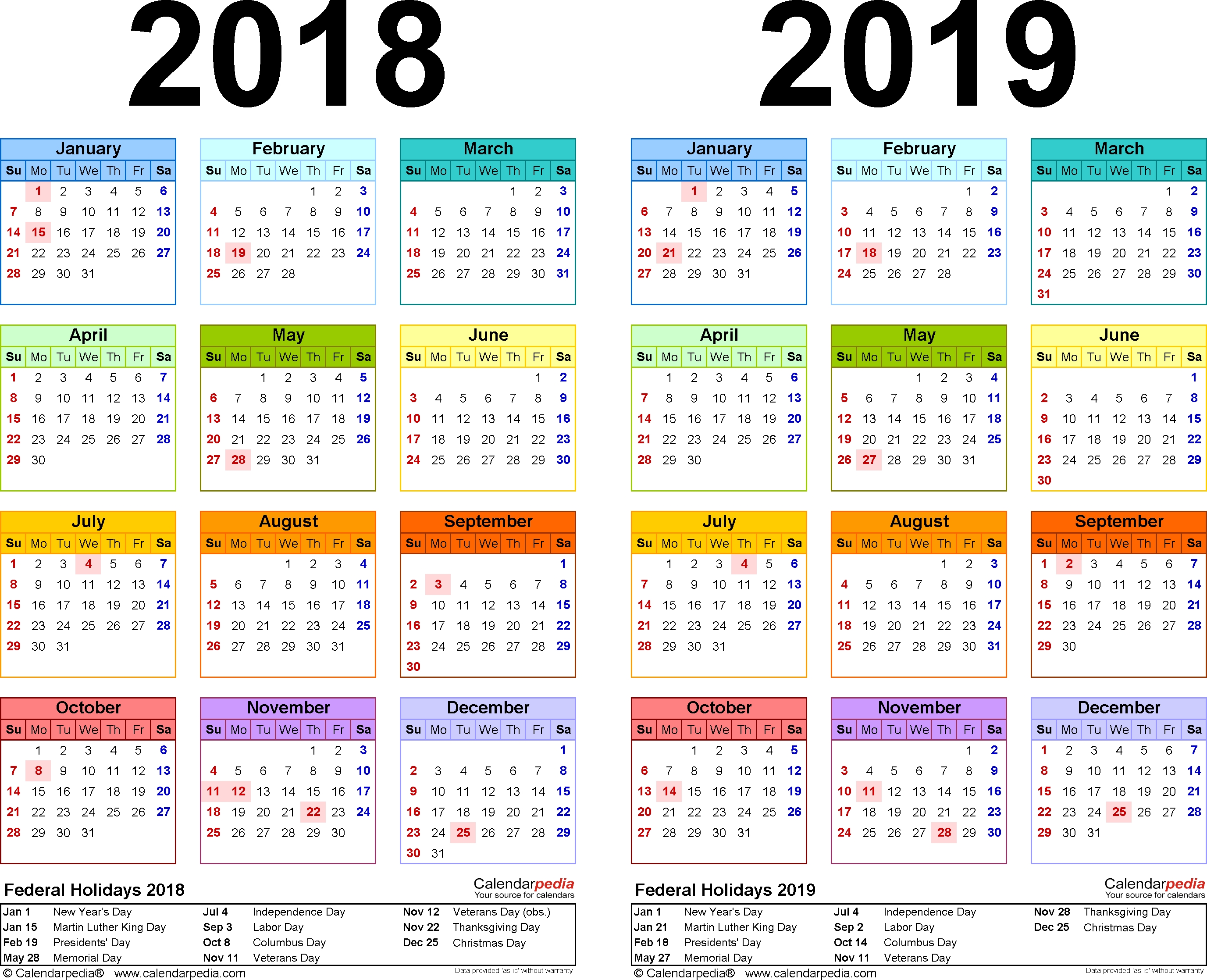 microsoft word yearly calendar template 2018