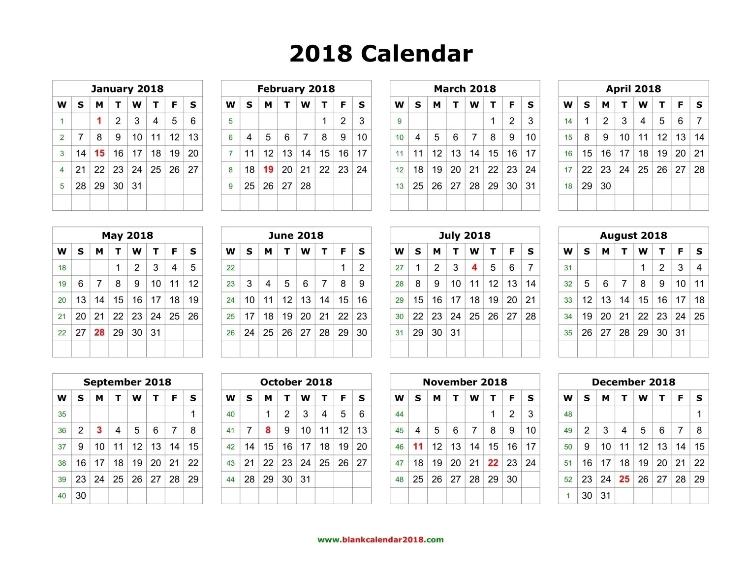 2018 Calendar Printable #calendar #printable | 2018 Calendar