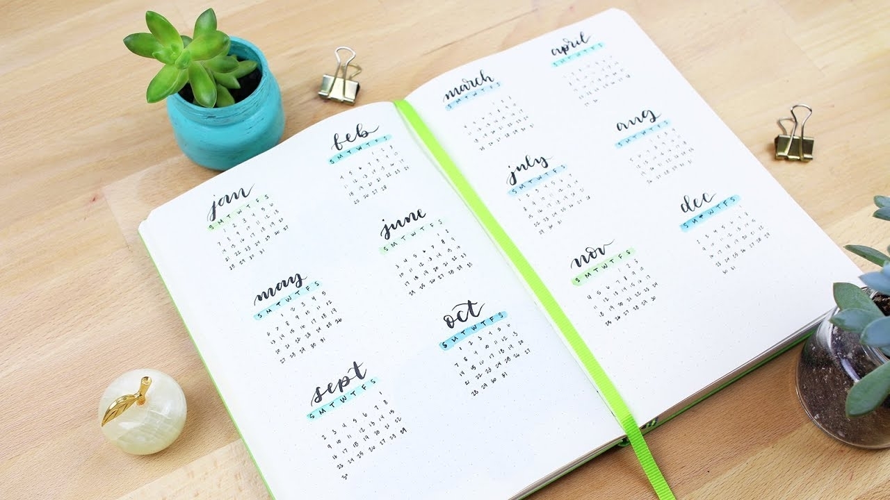 2018 Thumbnail Calendar Set Up In My Bullet Journal