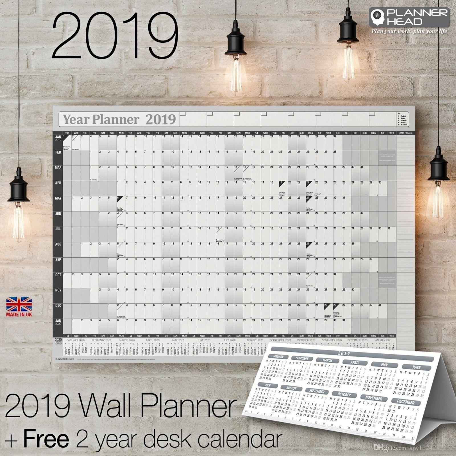 2019 2019 Yearly Planner Annual Wall Chart Year Planner &amp; A Free Wall Chart  2 Year Desk Calendar From Sjw1124282212, $20.11 | Dhgate