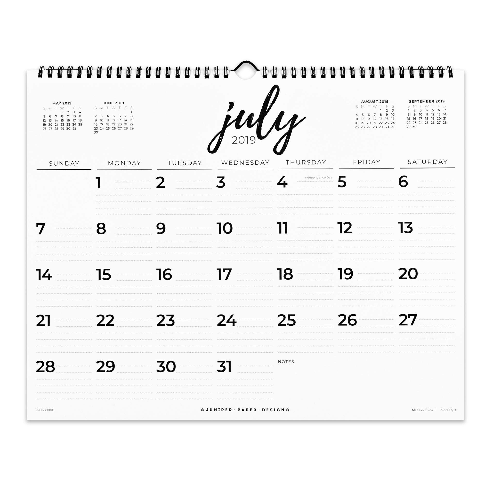 2019-2020 Academic Wall Calendar Or Desk Calendar: Juniper