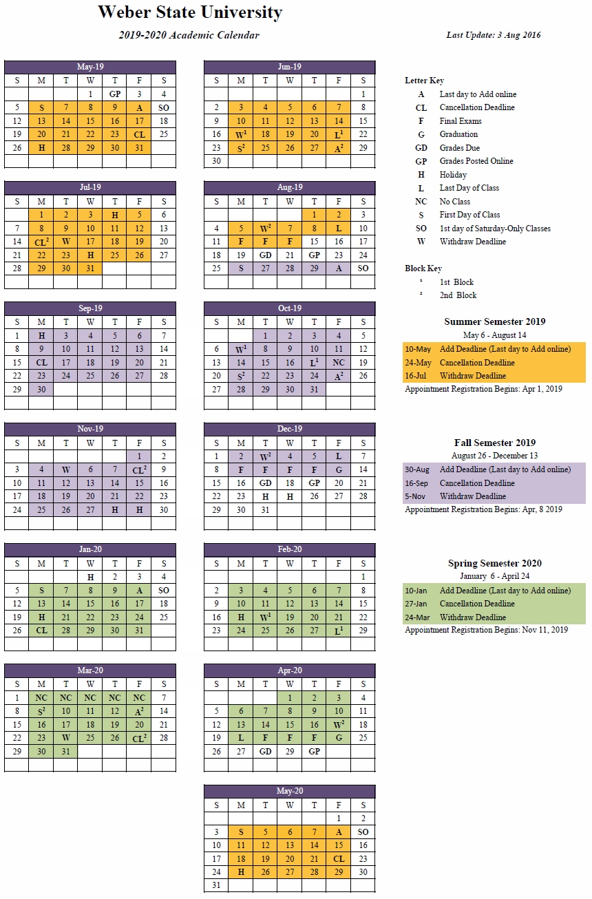 K State Calendar Spring 2020 Month Calendar Printable