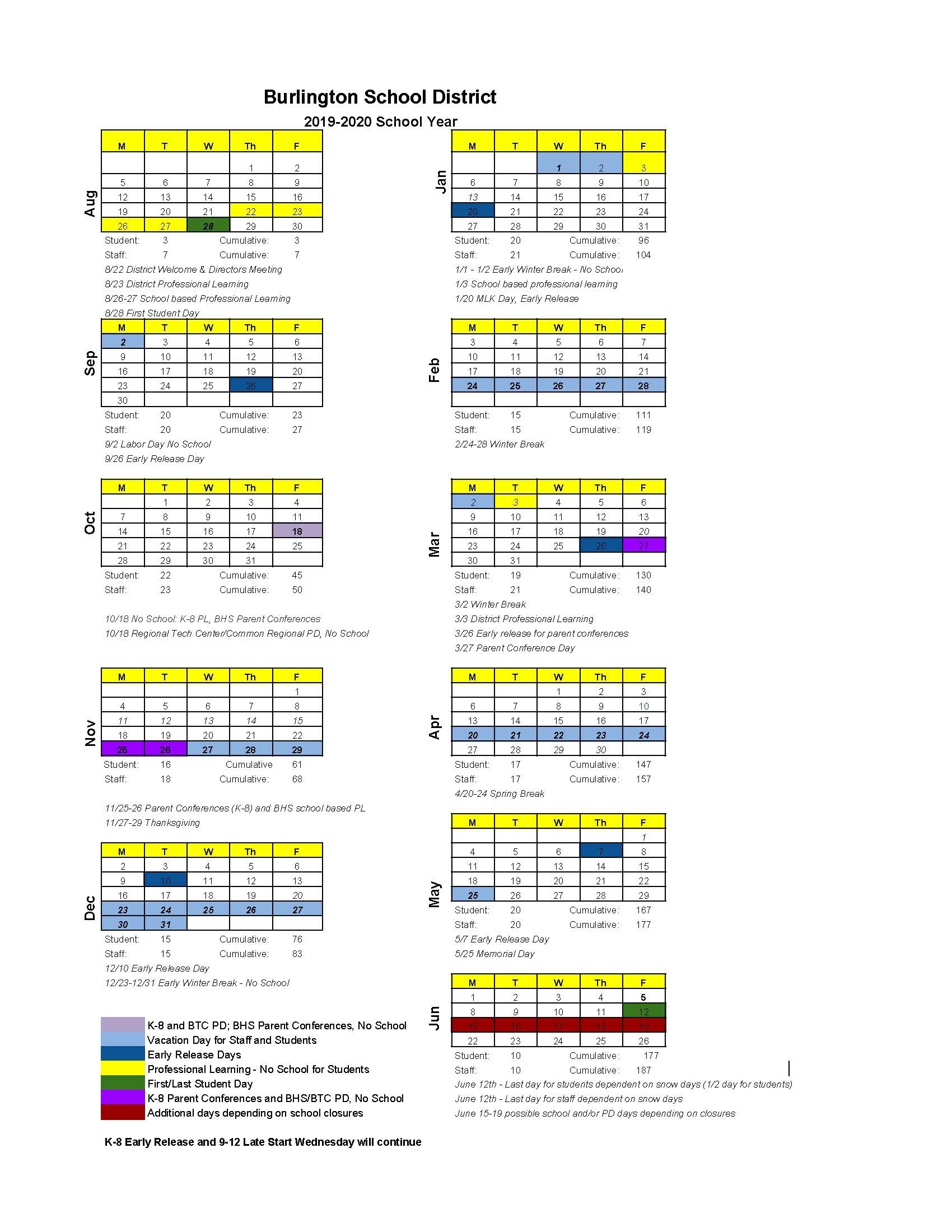 2019-2020 Calendar