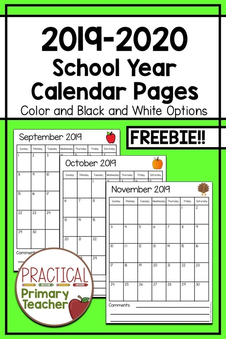 2019-2020 Calendars Free | Teacher Calendar, Classroom