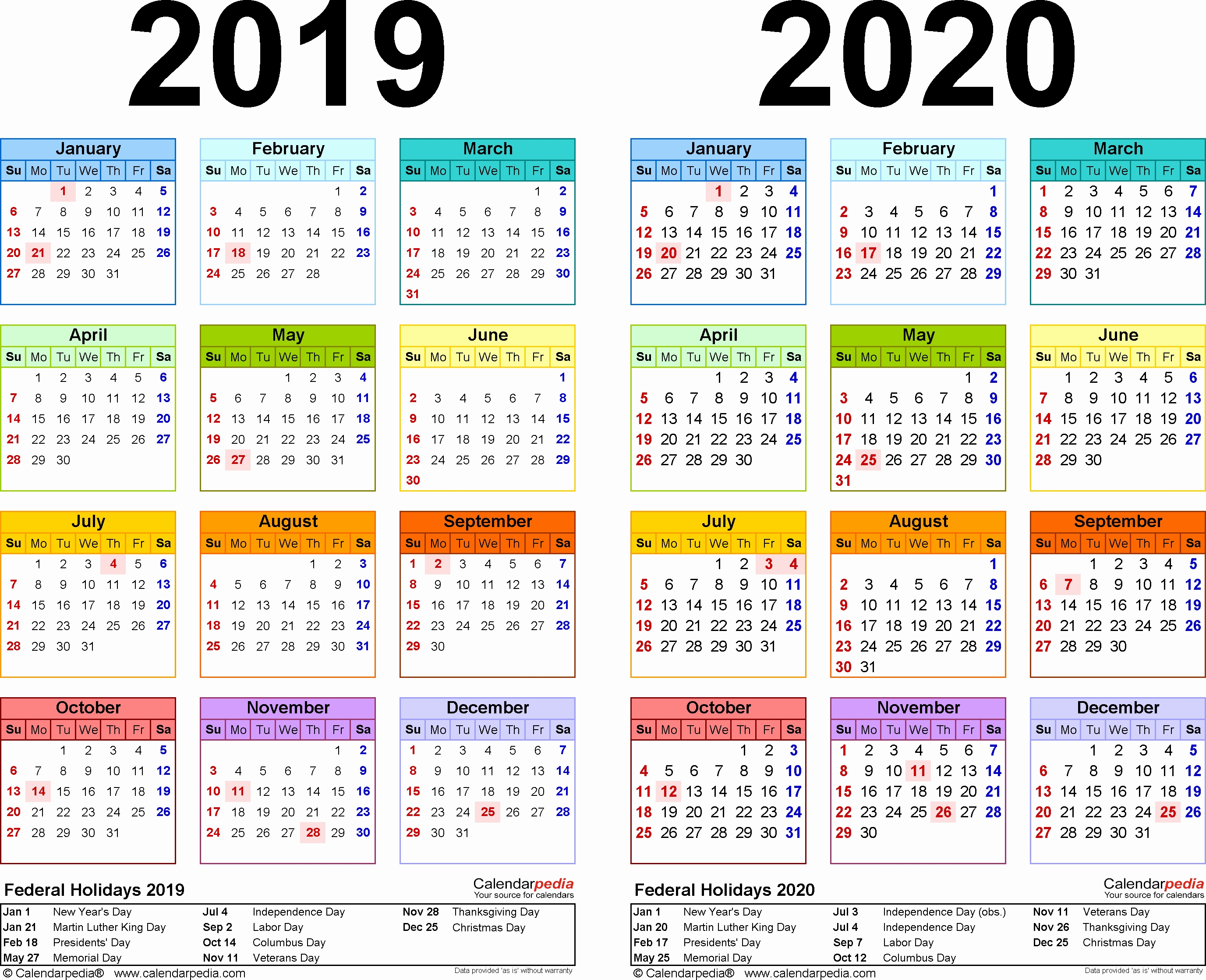 Year 2020 Calendar Canada | Month Calendar Printable