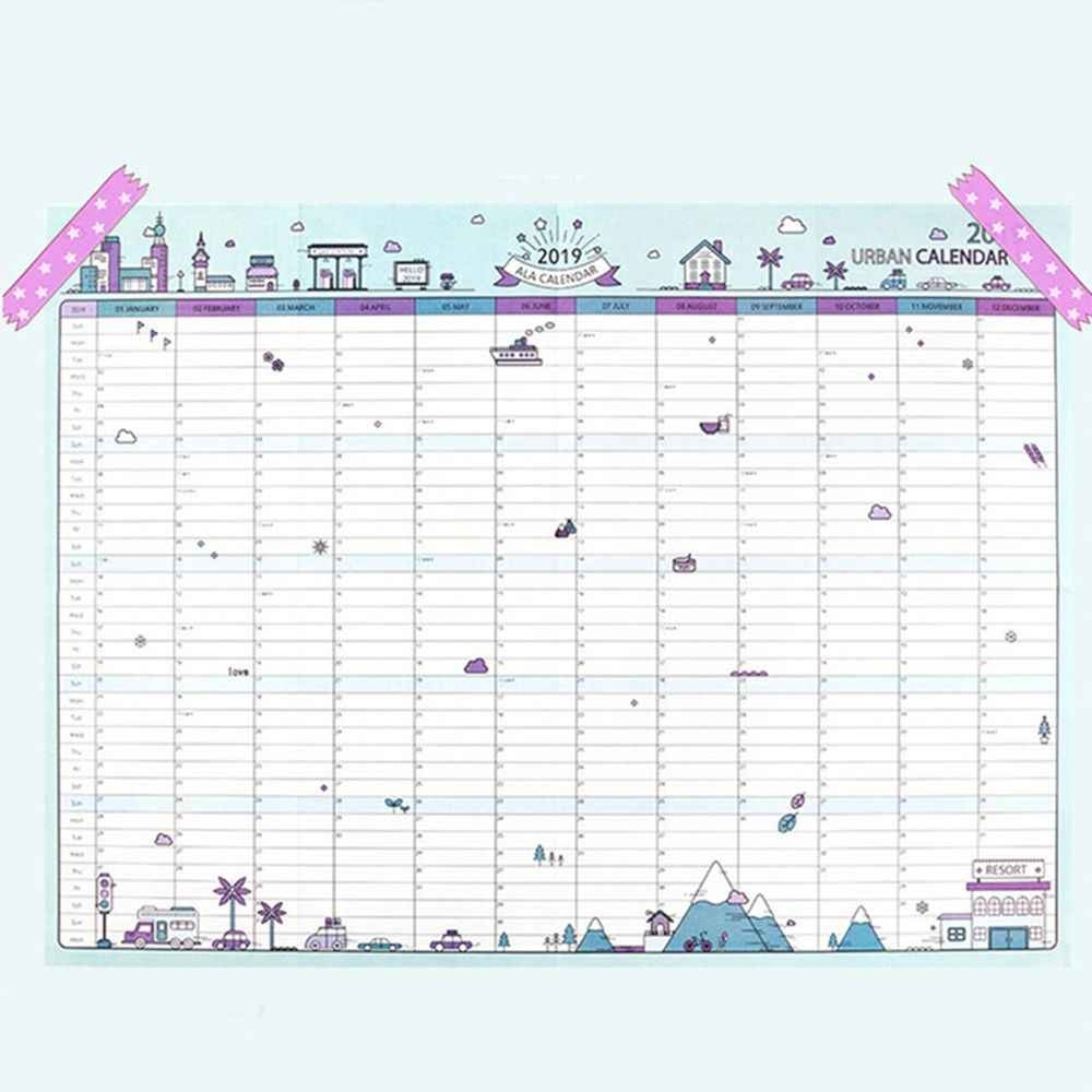 2019 365Days Paper Wall Calendar Office School Daily Planner Notes, Very  Large Study New Year Plan Schedule 43*58Cm