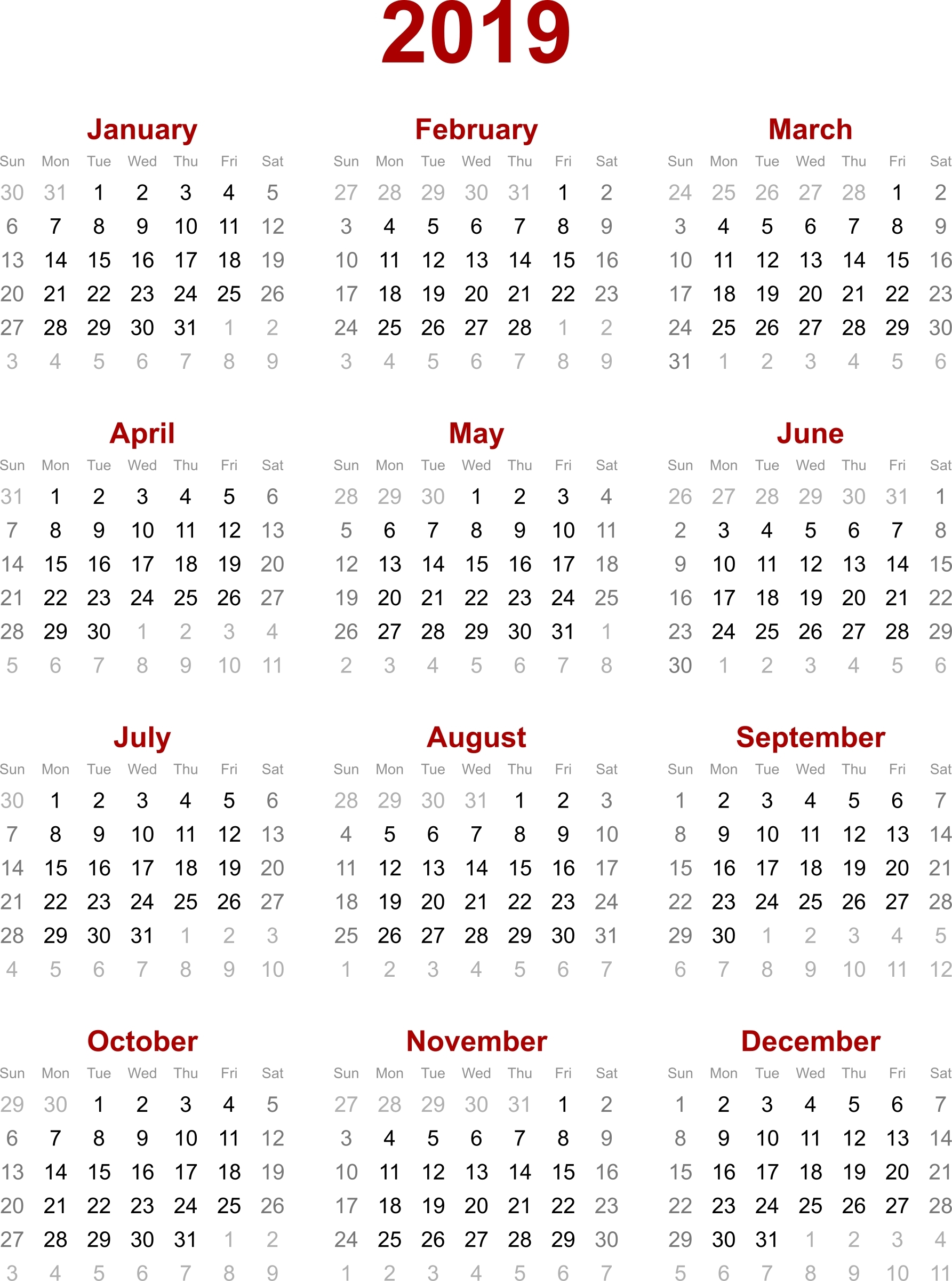 Year Calendar Hong Kong Month Calendar Printable