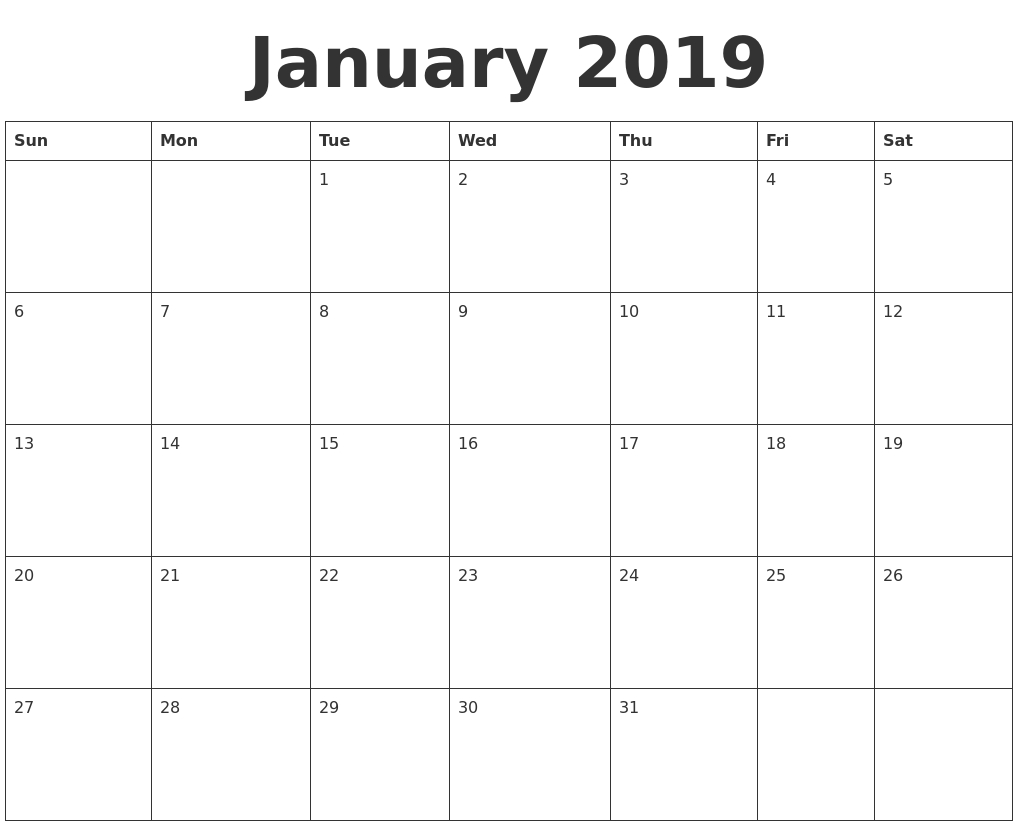 2019 Calendar Labs Template | Free Printable Calendar