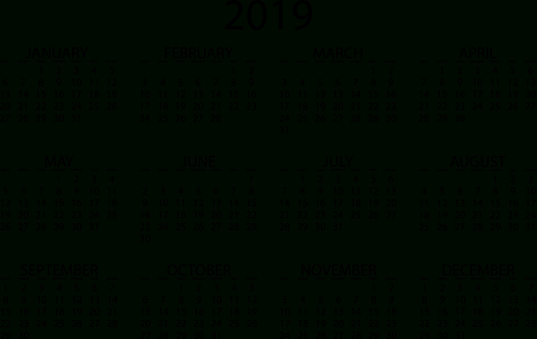 2019 Calendars Download Pdf Templates