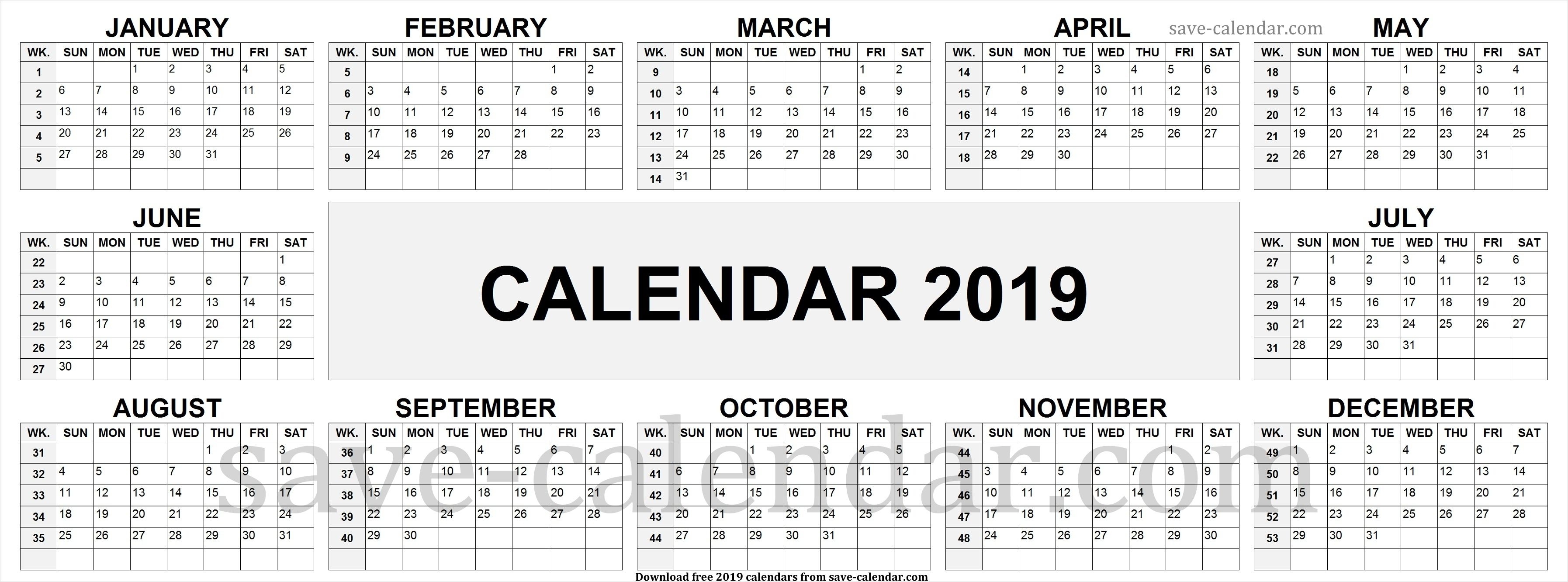 2019 Calendarweek Numbers | Week Number, 2019 Calendar