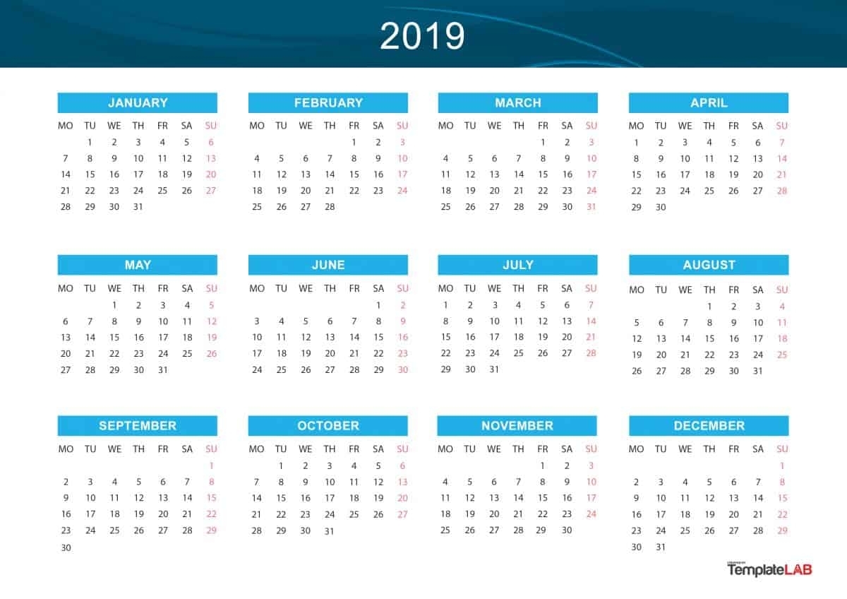 2019 Printable Calendars [Monthly, With Holidays, Yearly] ᐅ