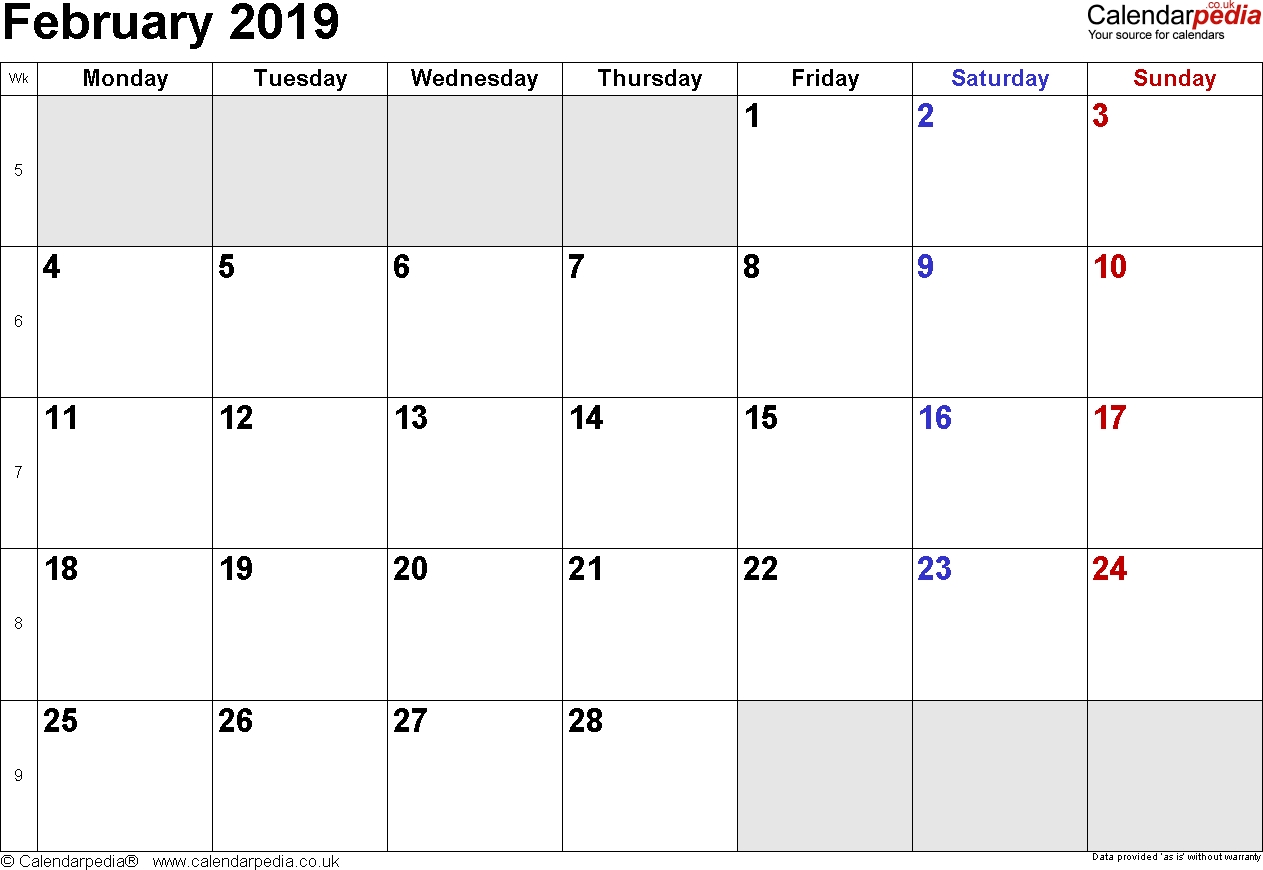 2019-Printable-Docx-Pdf-Calendar-February-2019-Printable-Uk