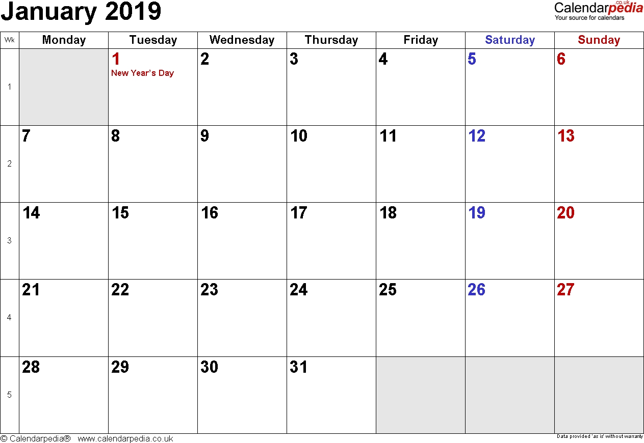 2019-Printable-Docx-Pdf-Calendar-January-2019-Printable-Uk