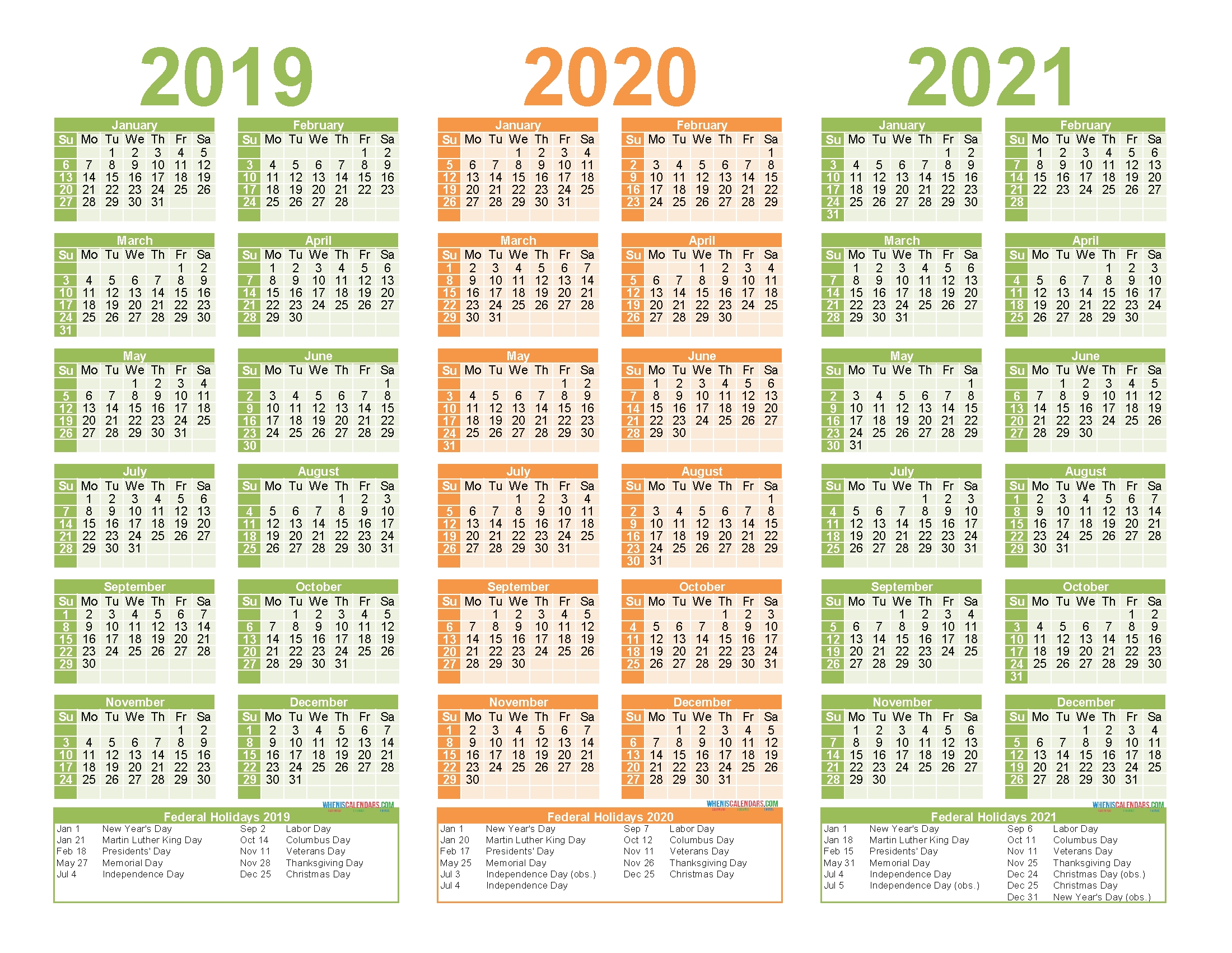 2019 To 2021 Calendar Printable Free Pdf, Word, Image | Free