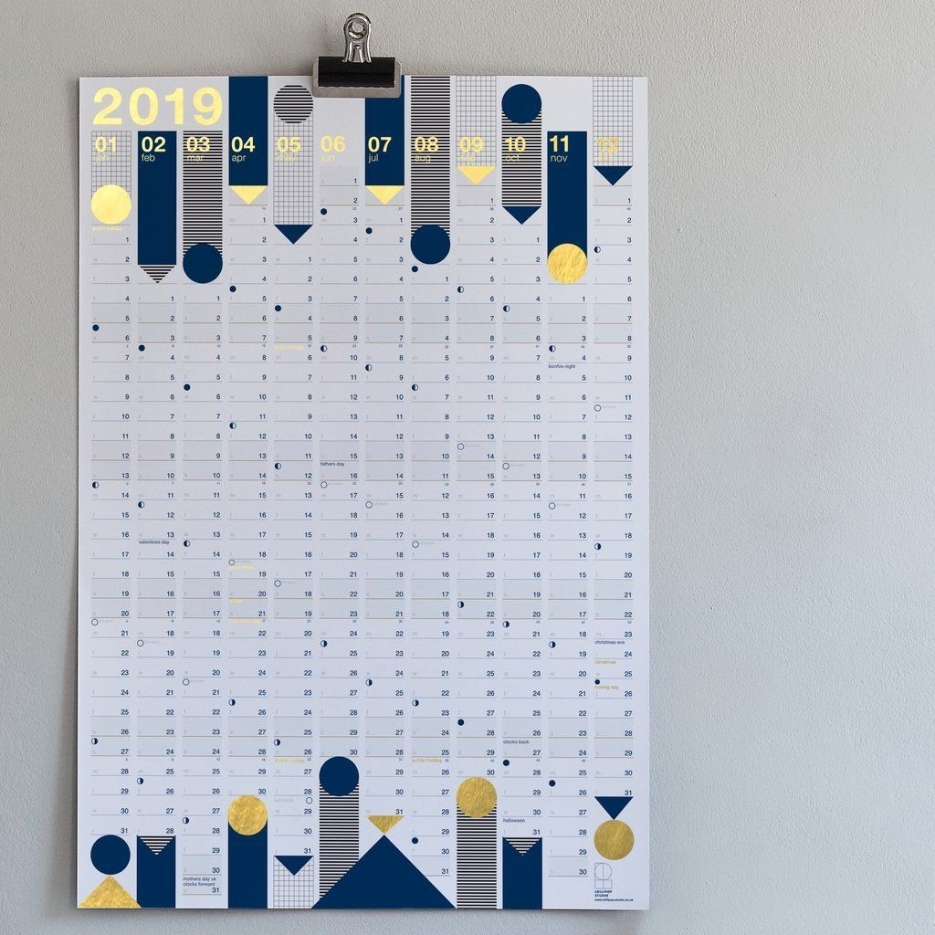 2019 Wall Calendar - Gold Foil Available At Cachette