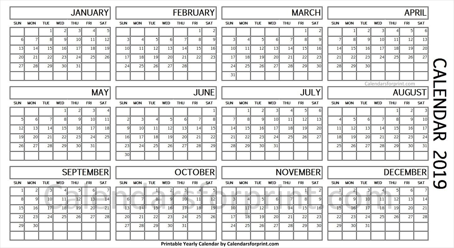 year long calendar on one page month calendar printable