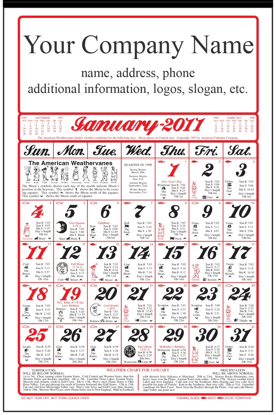 2020 American Original Almanac Calendar