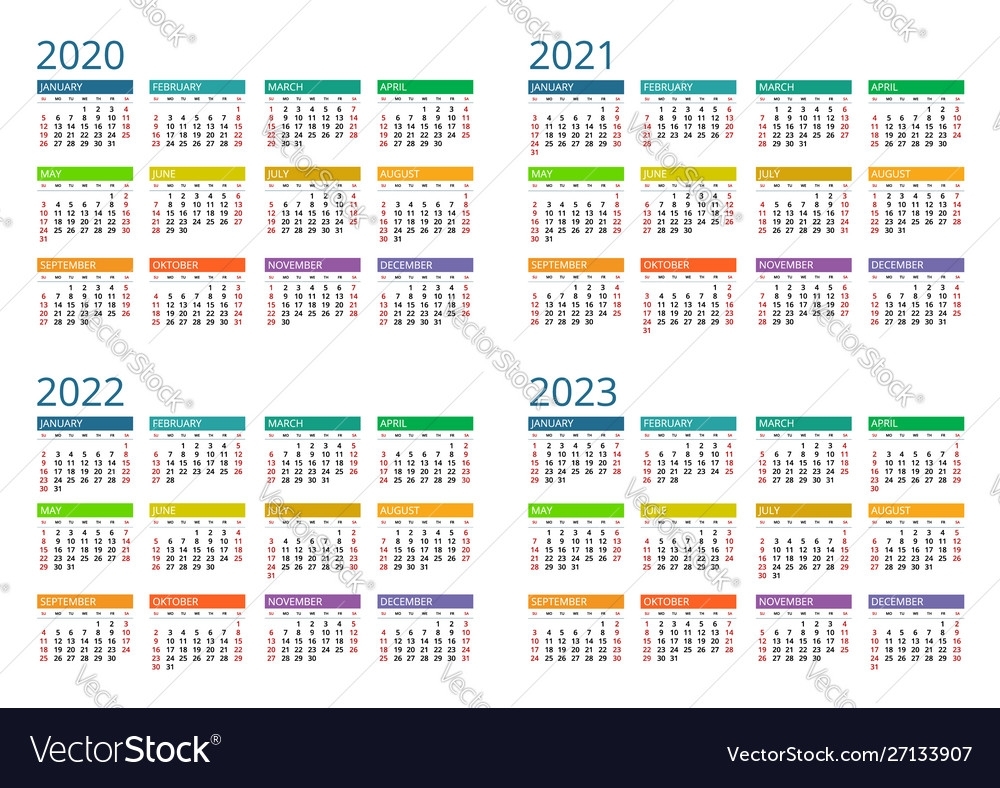 2020 Calendar Print Template Week Starts Sunday