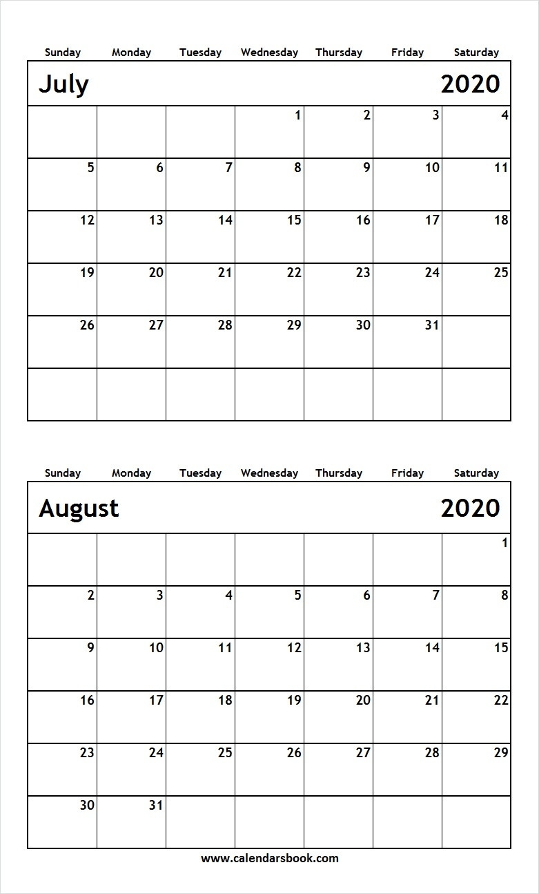 2020 Calendar Printable July August | Gallery Of Calendar