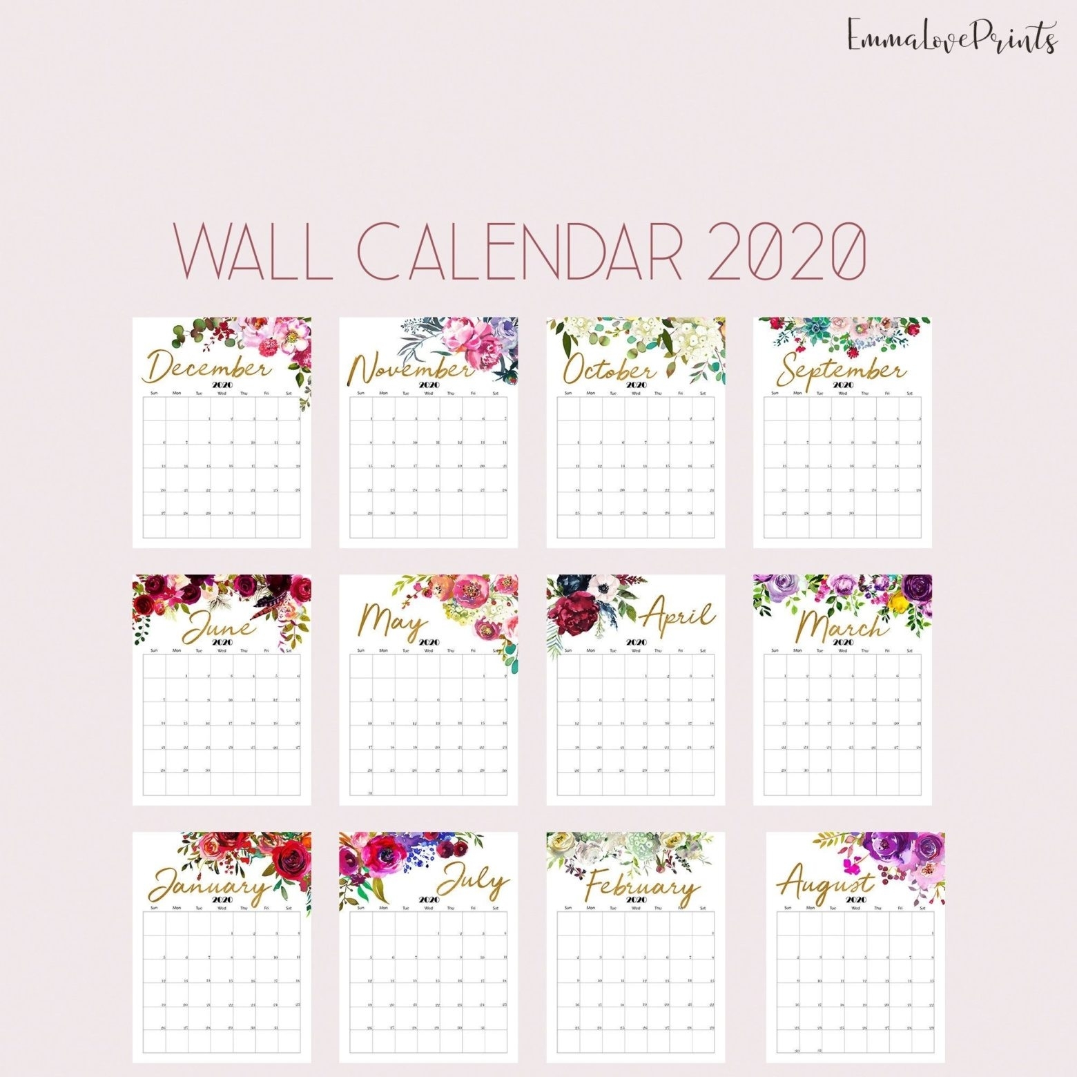 2020 Free Printable 8.5 X11 Monthly Calendars | Calendar