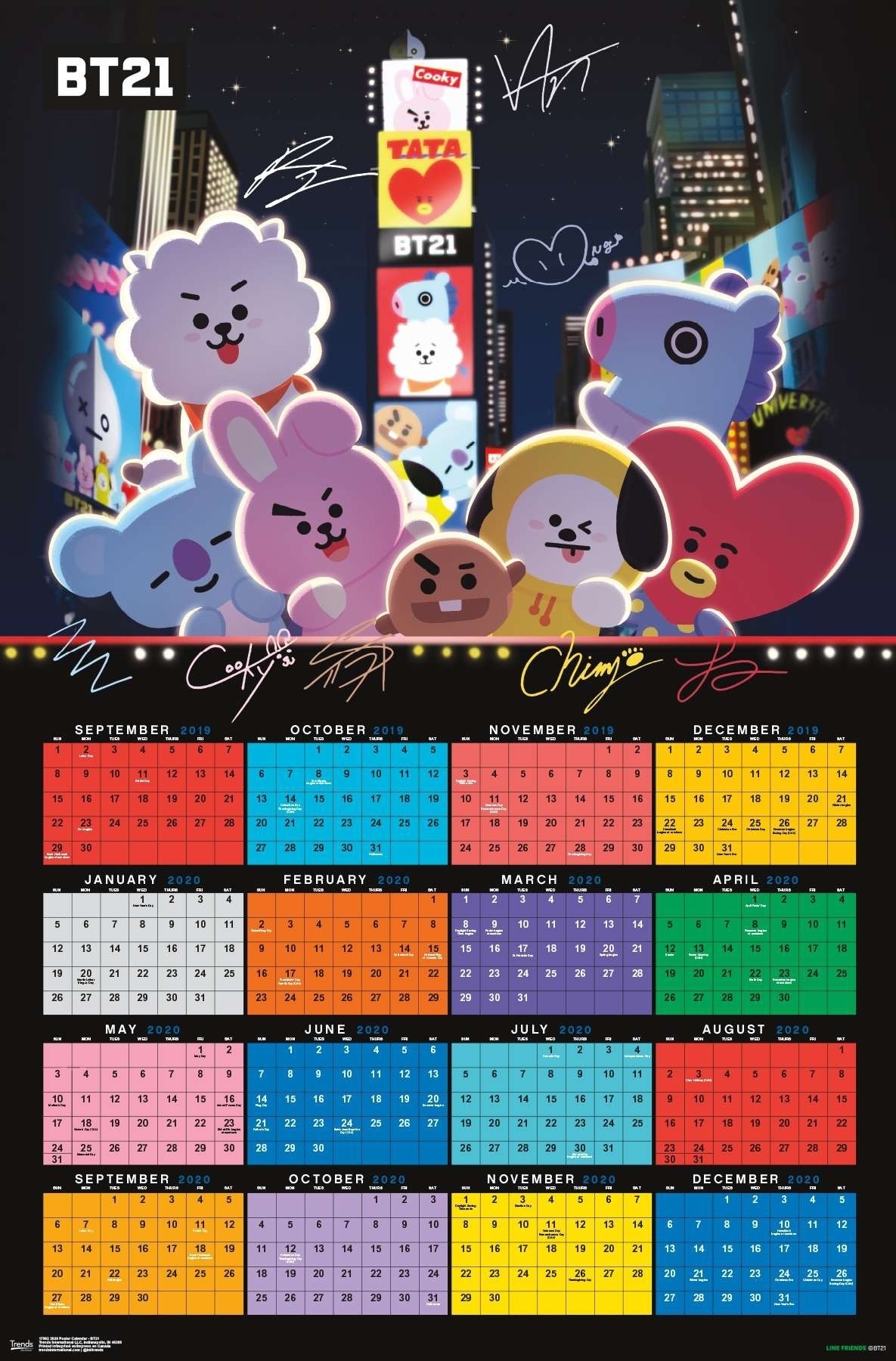 2020 Poster Calendar - Bt21