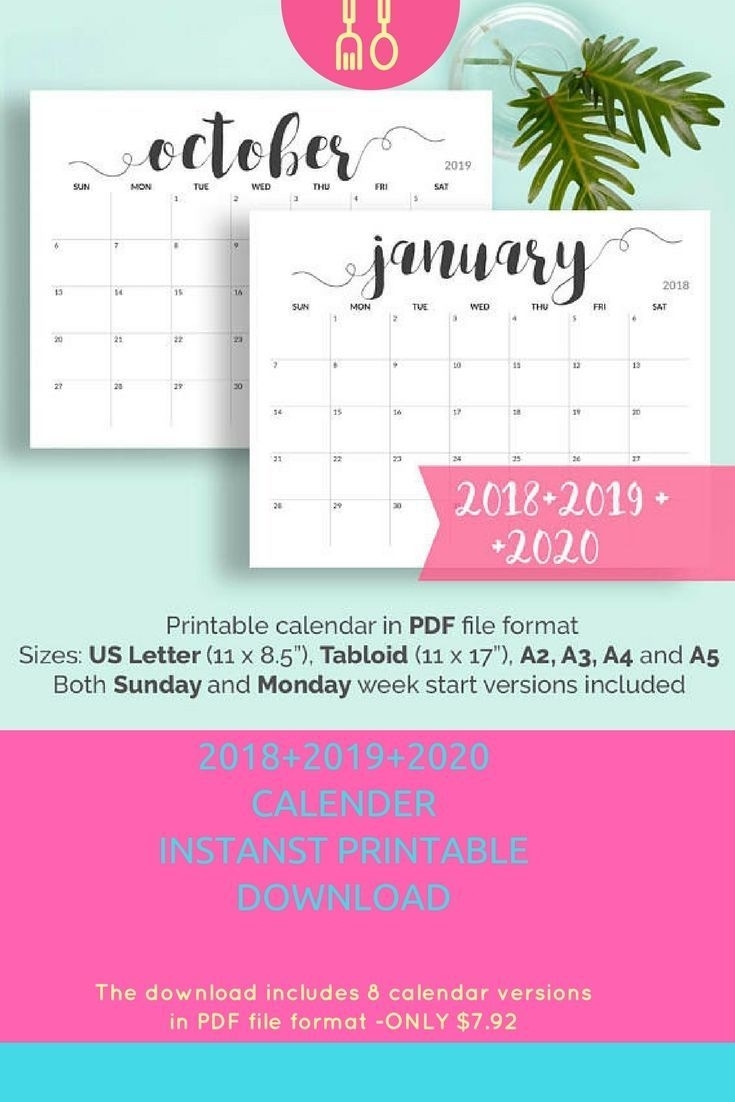 2020 Printable Calendar 2020-2021 Calendar Printable Large