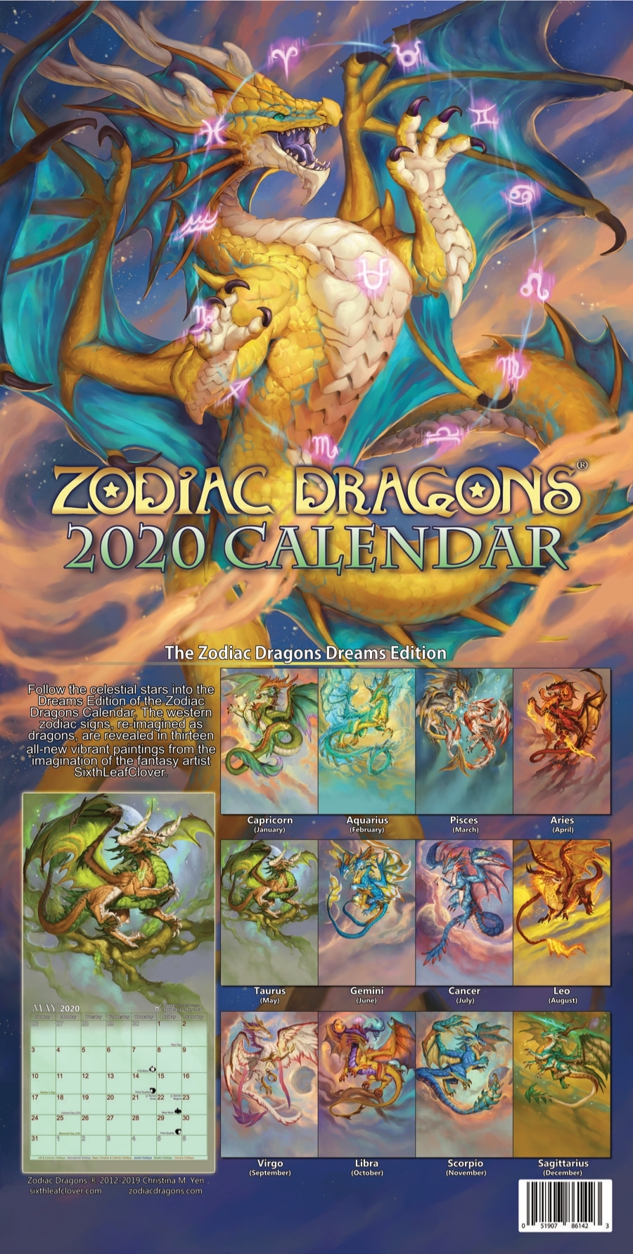 2020 Zodiac Dragons Calendar - Pre-Ordersixthleafclover