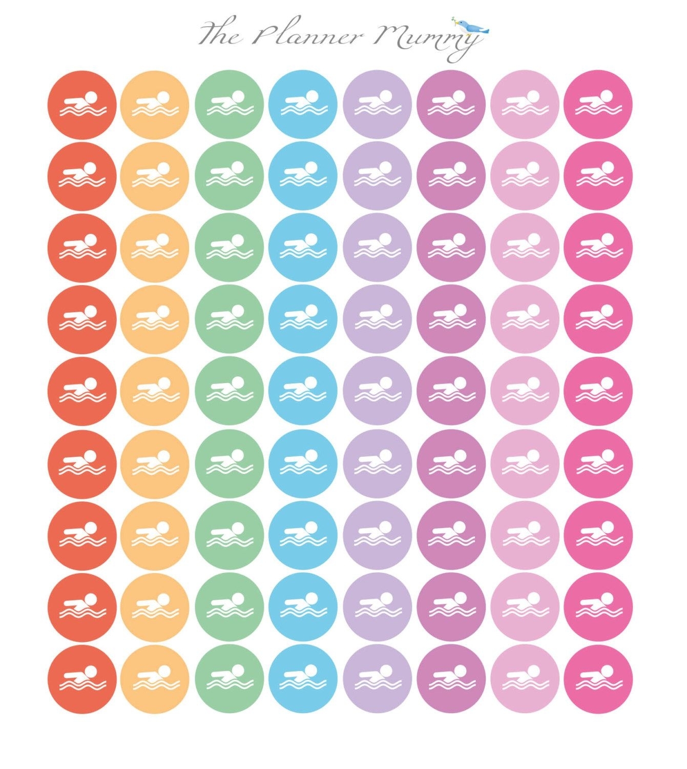 32 X Swimming Lesson Reminder Planner Stickers Swim