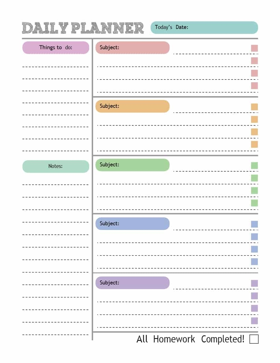 37 Printable Homework Planners (Only The Best) ᐅ Template Lab