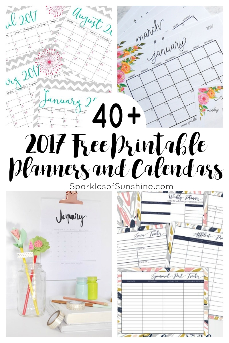 40+ Awesome Free Printable 2017 Calendars And Planners