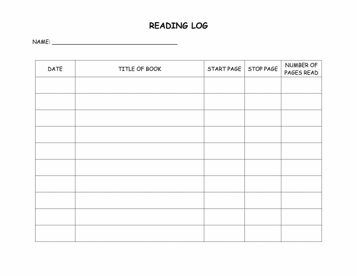 47 Printable Reading Log Templates For Kids, Middle School