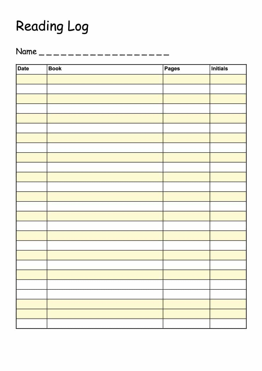 47 Printable Reading Log Templates For Kids, Middle School