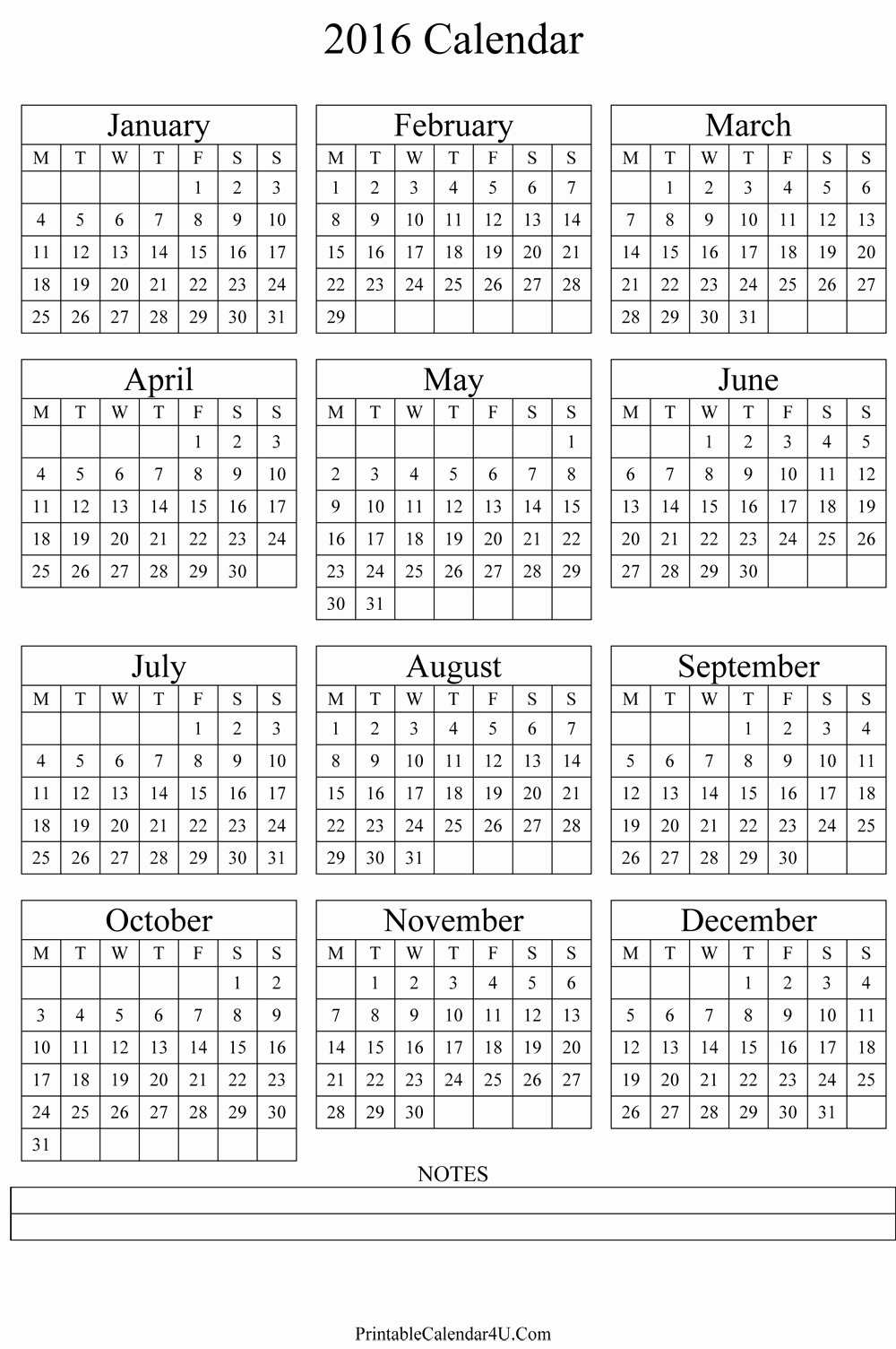5 Year Calendar Starting 2016 Lovely Annual Calendar 2016