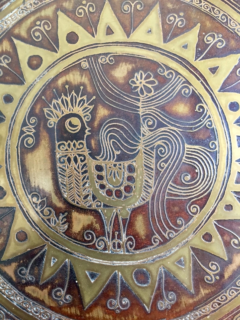 60S Zodiac Signs Astrology Calendar Mod Metal Sanskrit Boho Wall Art India  Groovy