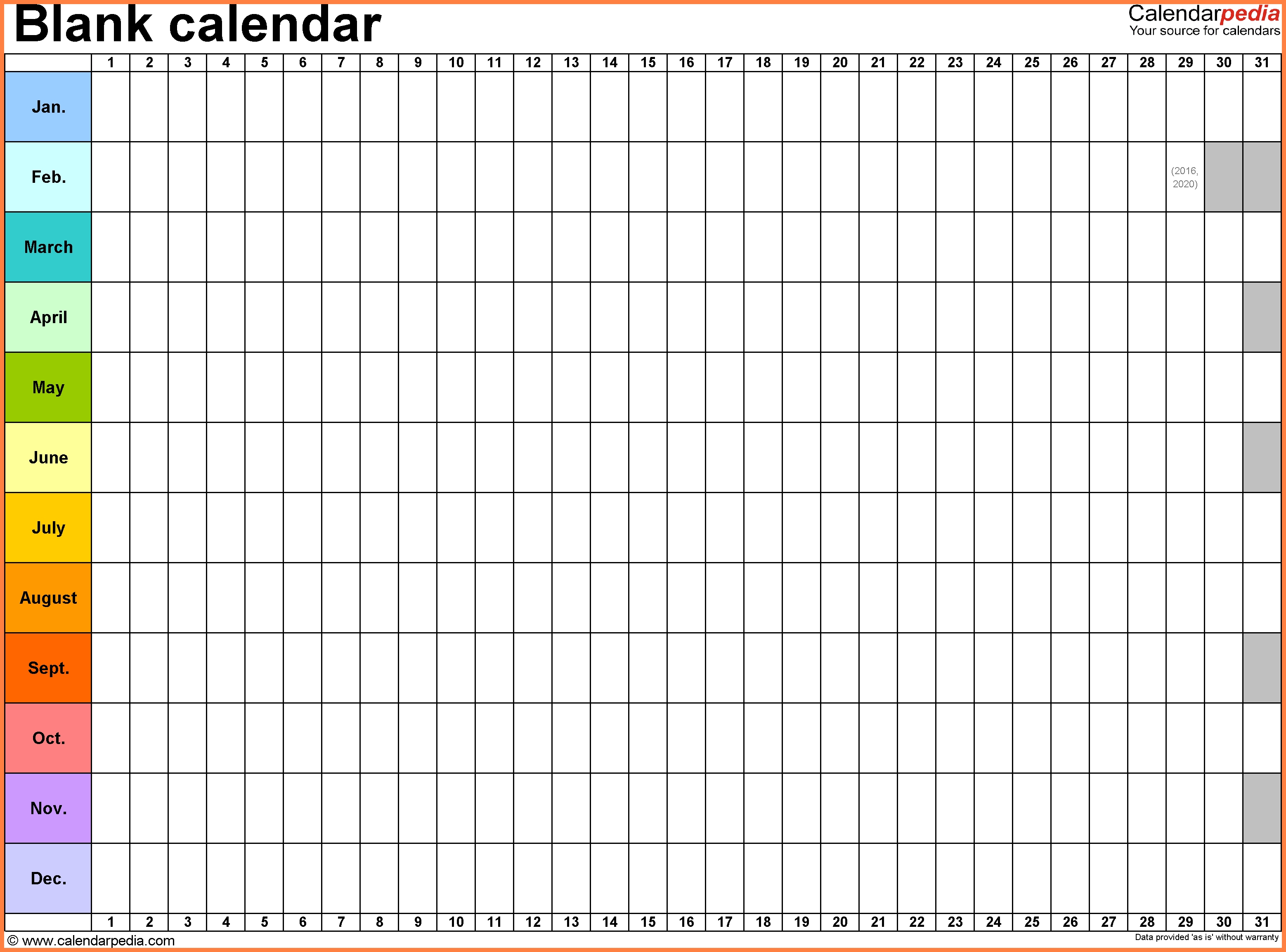 8+ Free Calendar Template | Andrew Gunsberg