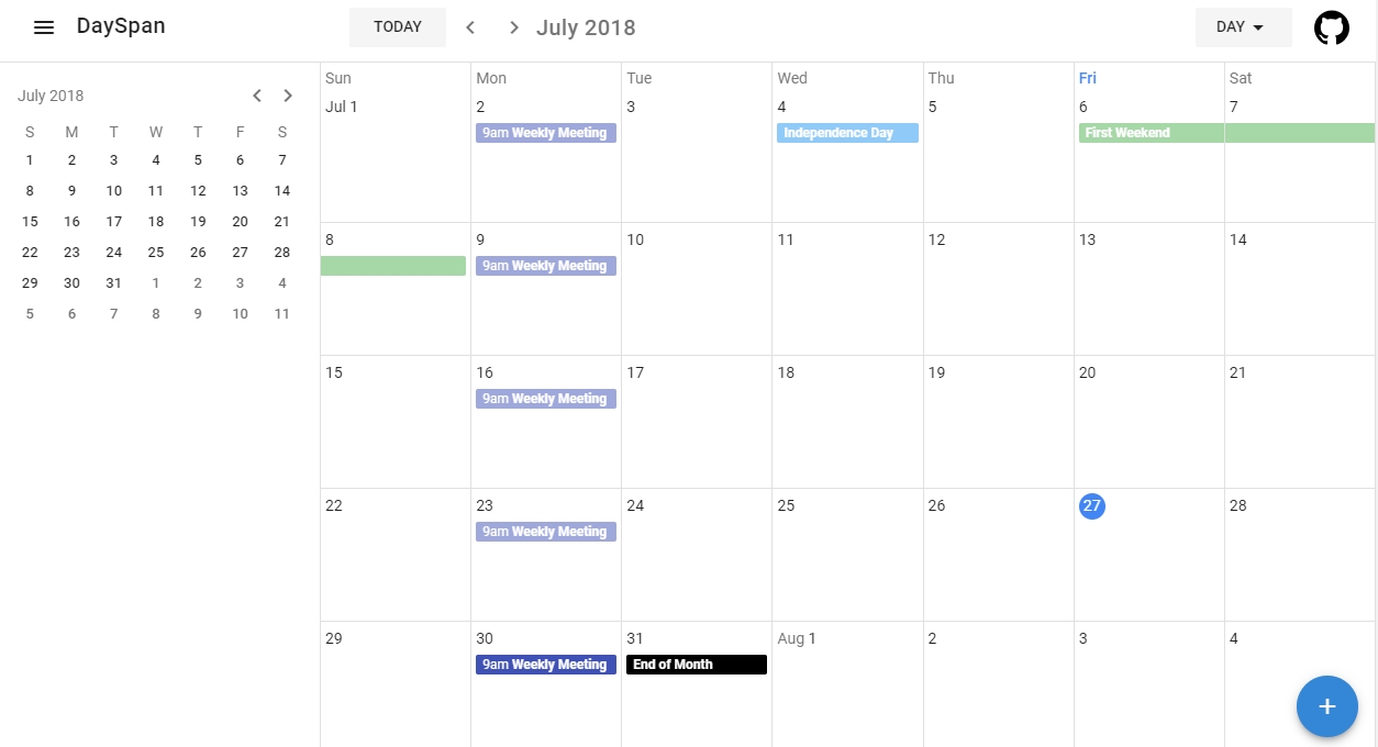 A Collection Of Components That Visualizes Dayspan Calendars