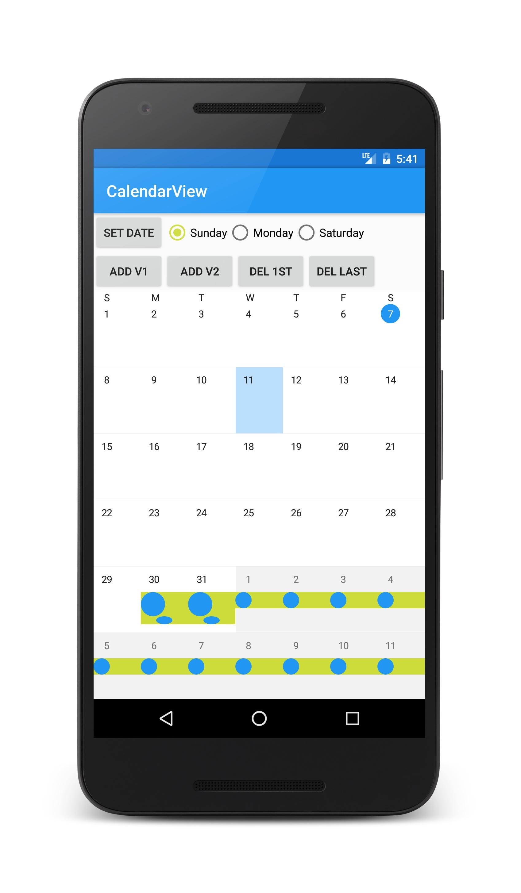 Calendar Week View Android Example | Month Calendar Printable