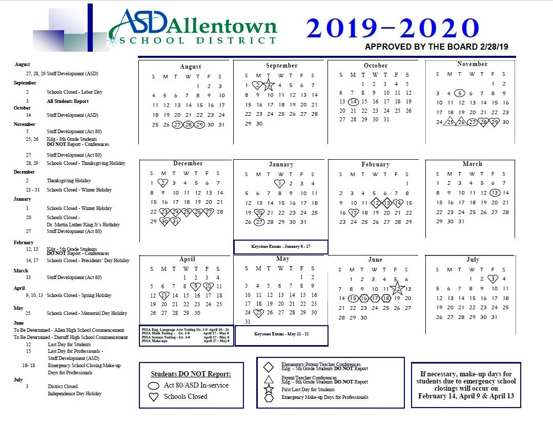 Academic Rating Periods &amp; District Calendar - Allentown