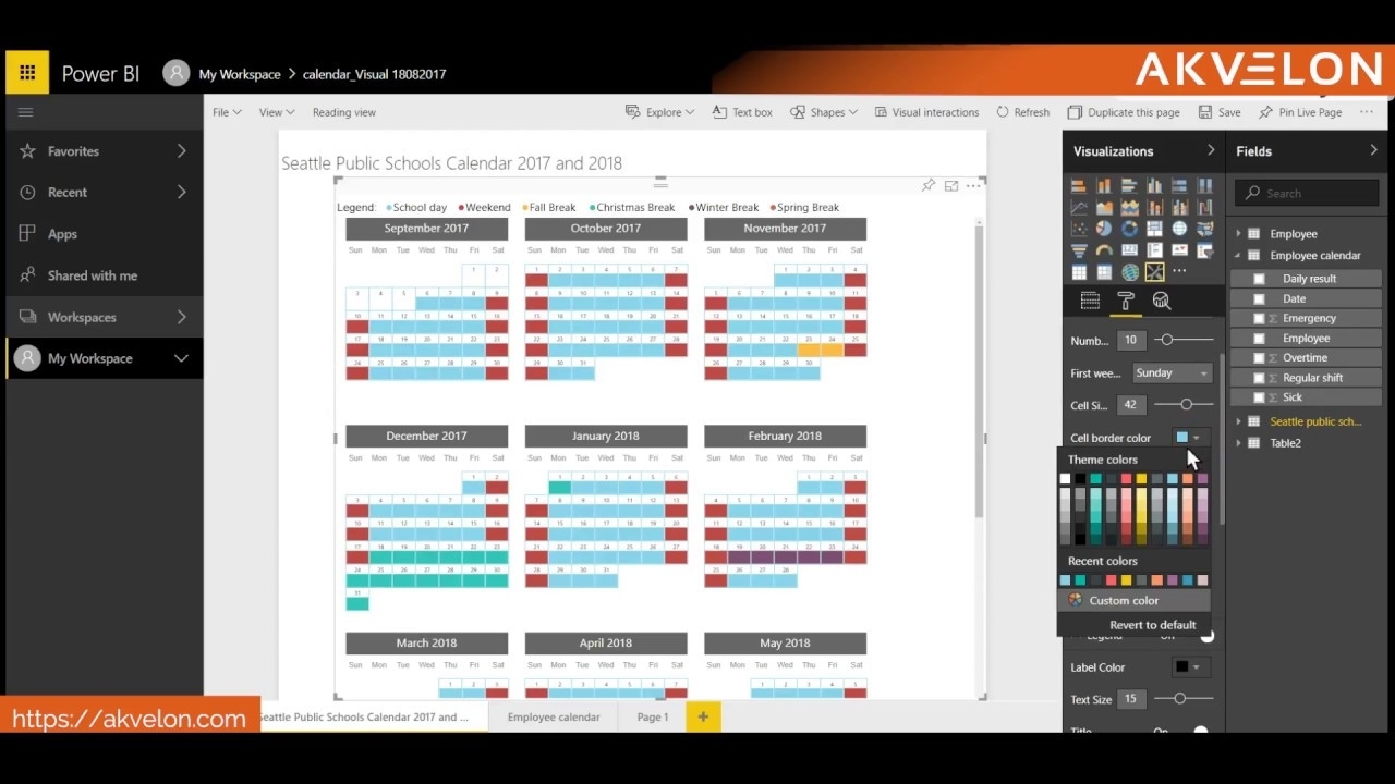 Akvelon Custom Calendar Visual For Power Bi