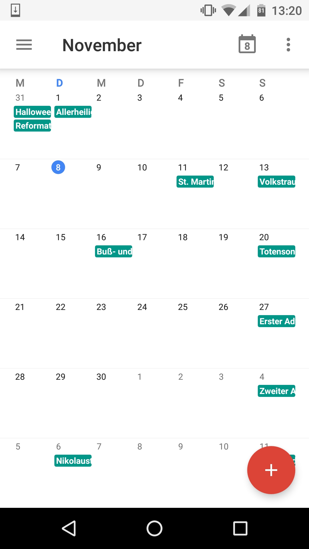 Android Calendarview With Events - Stack Overflow