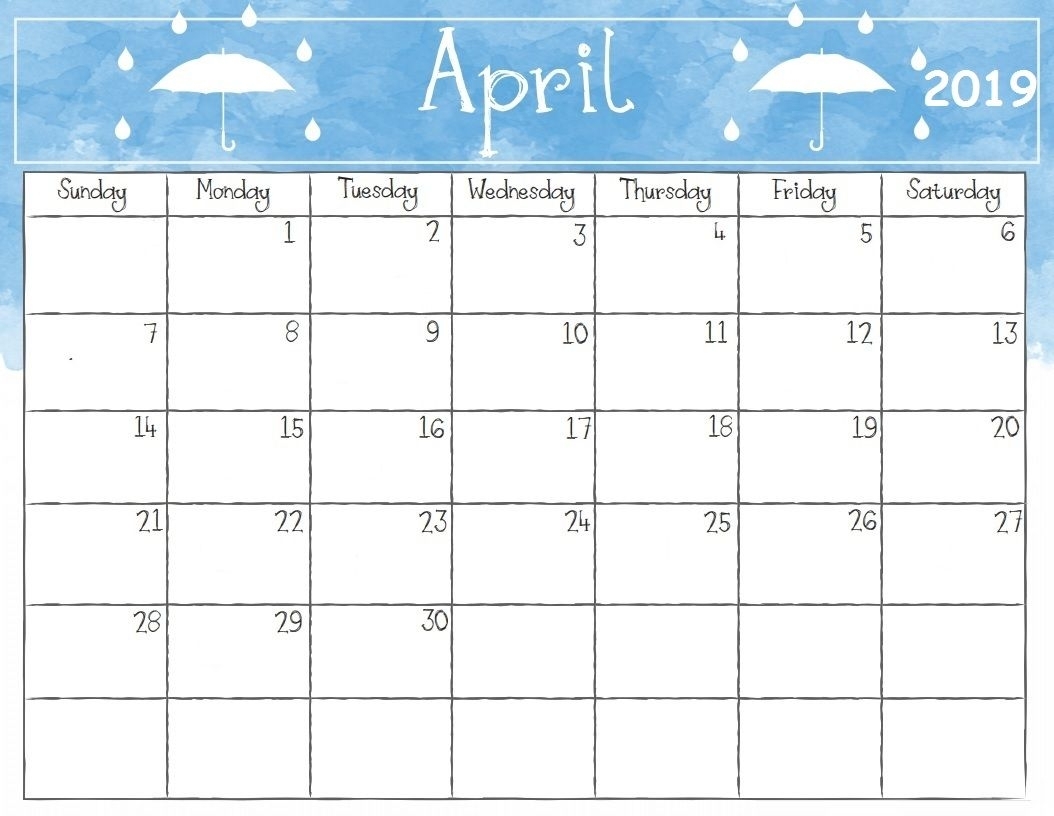 April 2019 Desk Template Calendar | Free Calendar Template