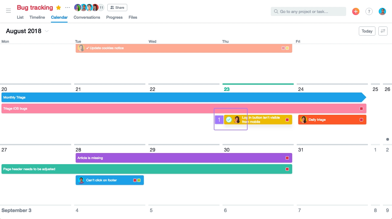 Asana Calendar View Options | Product Guide · Asana